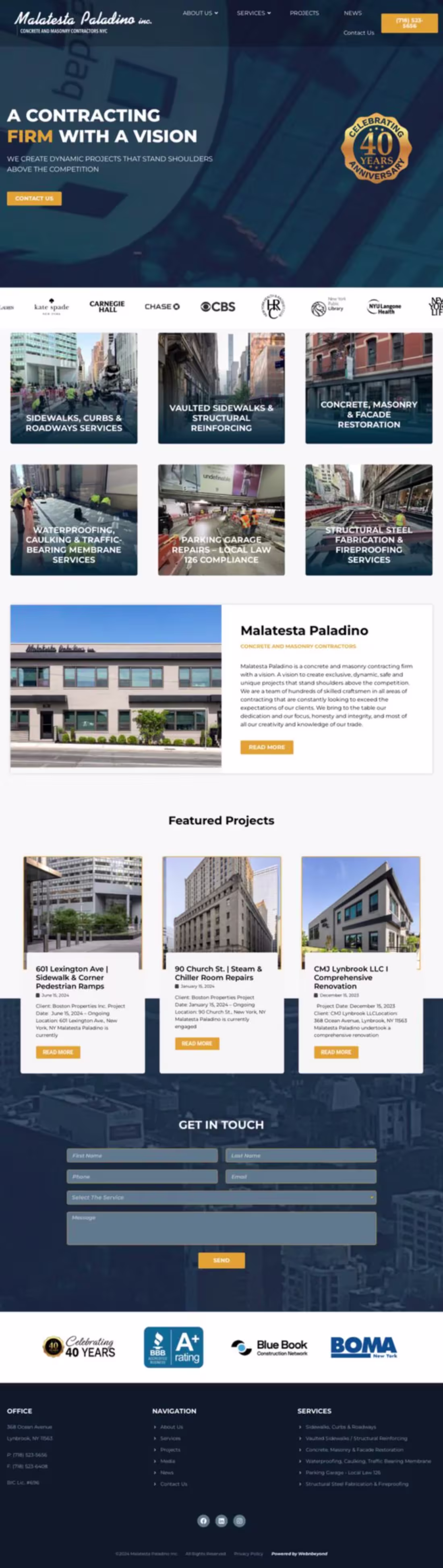 Cover image for Malatesta Paladino Construction Company - WordPress