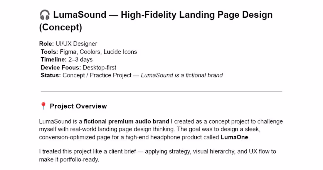 Cover image for LumaSound Landing Page Design