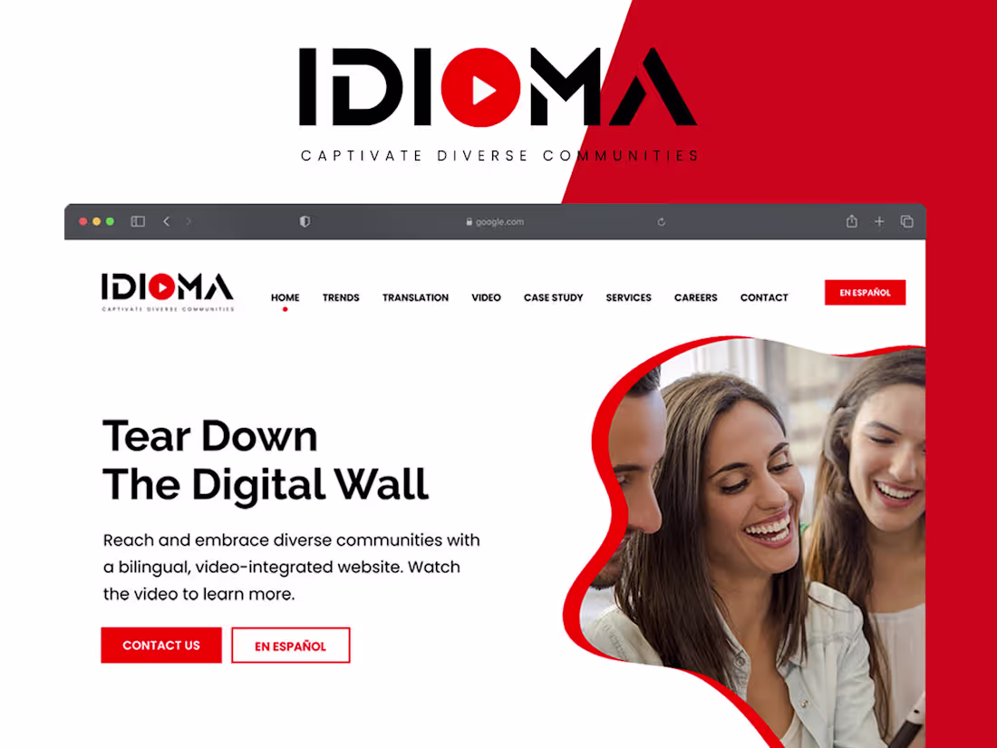 Cover image for Idioma Homepage Redesign