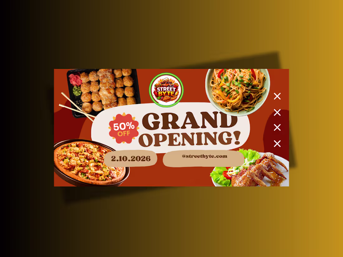 Cover image for banner design for a restaurant