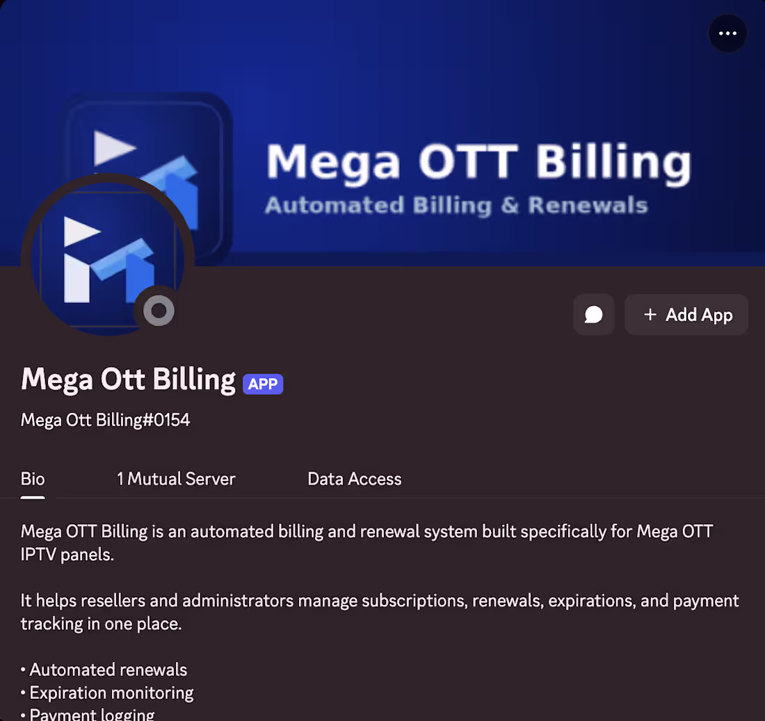 Cover image for IPTV Payment Manager Bot
Mega OTT