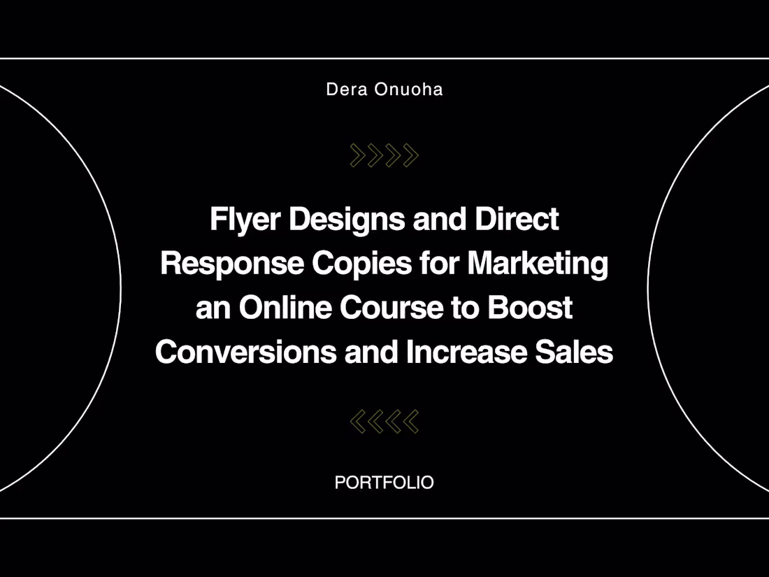 Cover image for Direct Response Copy & Flyer Design to Market an Online Program