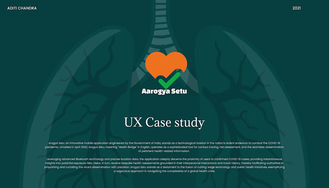 Cover image for Aarogya Setu UX case study