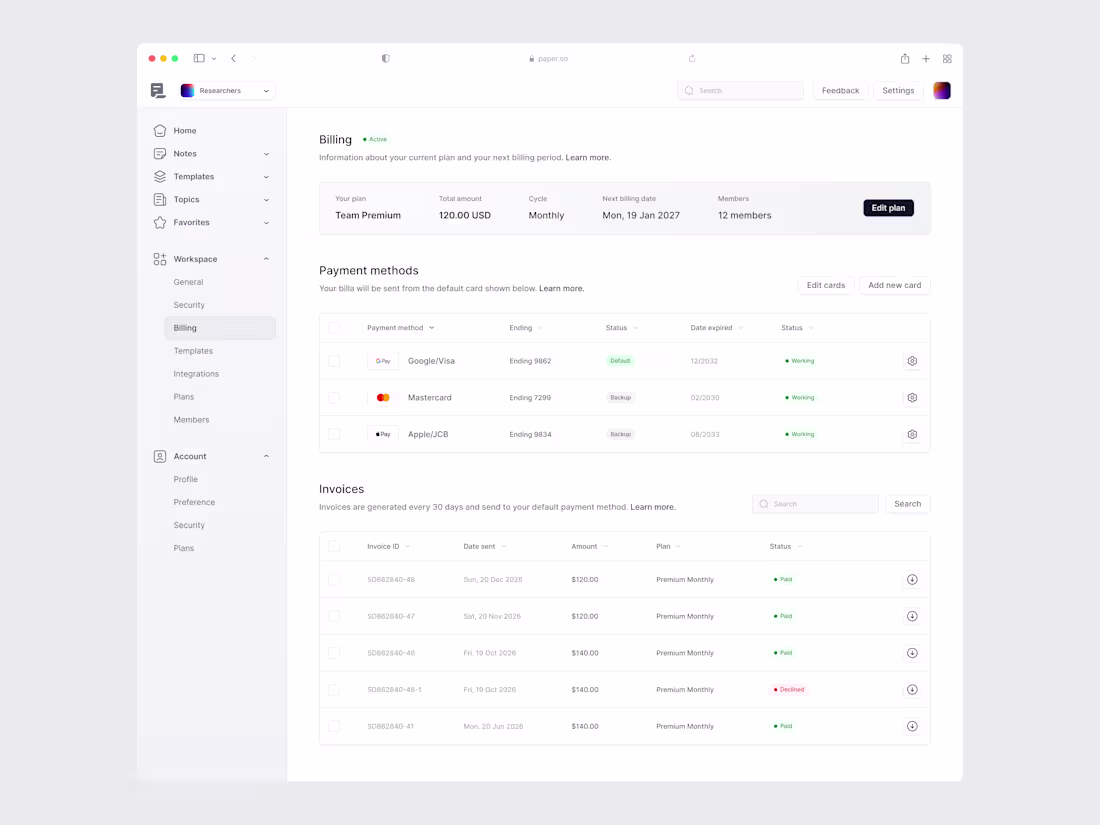 Cover image for Billing Methods