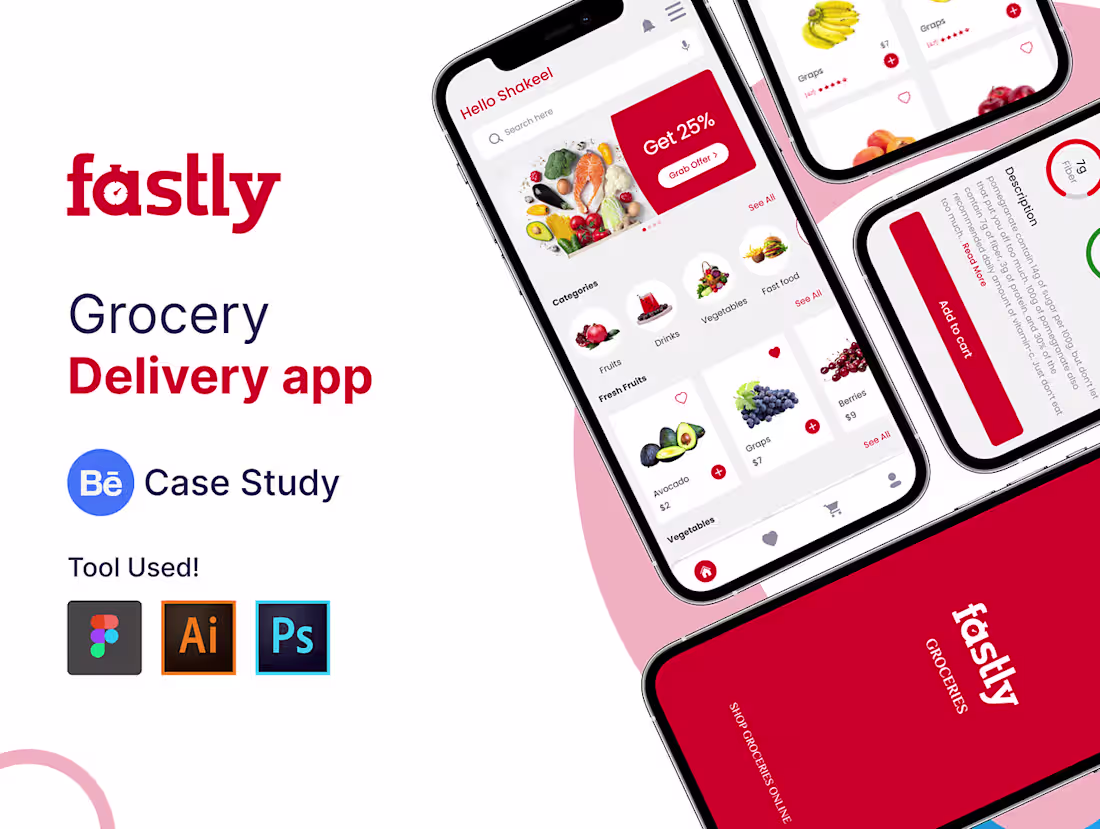 Cover image for Grocery Shopping & Delivery App UXUI Case Study on Behance
