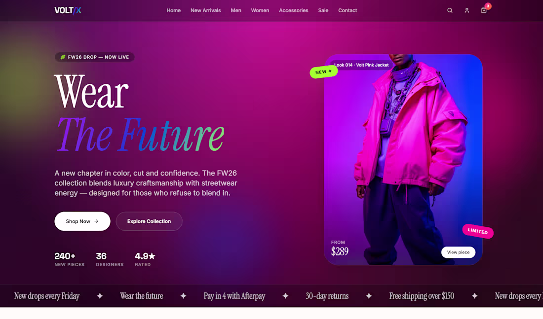 Cover image for Webflow hero section with bright