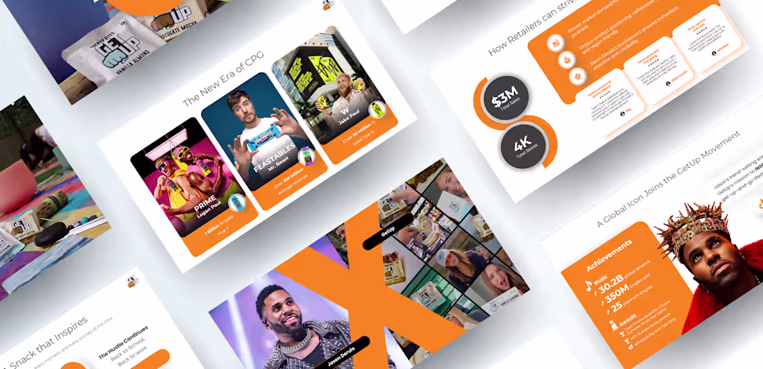 Cover image for GetUp Energy Bites Celebrity Collaboration Pitch Deck