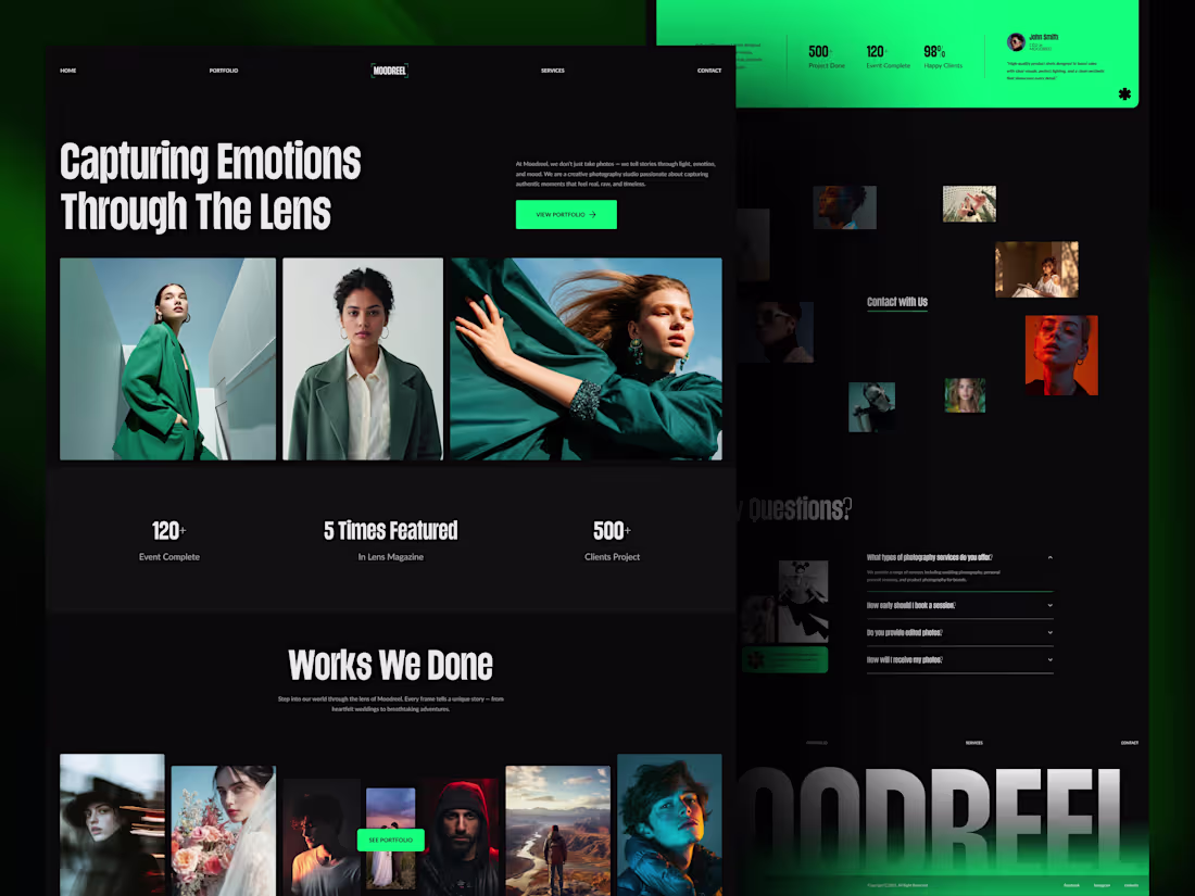 Cover image for Moodreel - Photography Website Landing Page Design How is it?