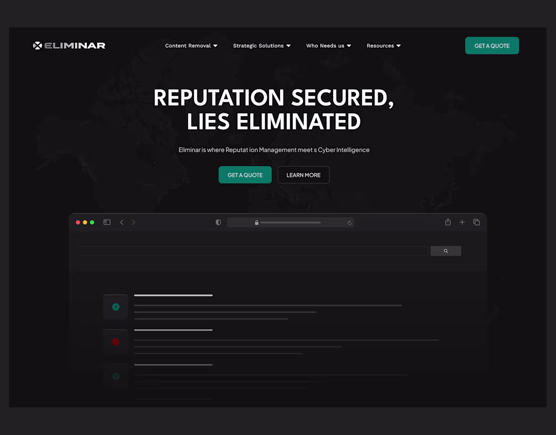 Cover image for Eliminar Cybersecurity Website Design
