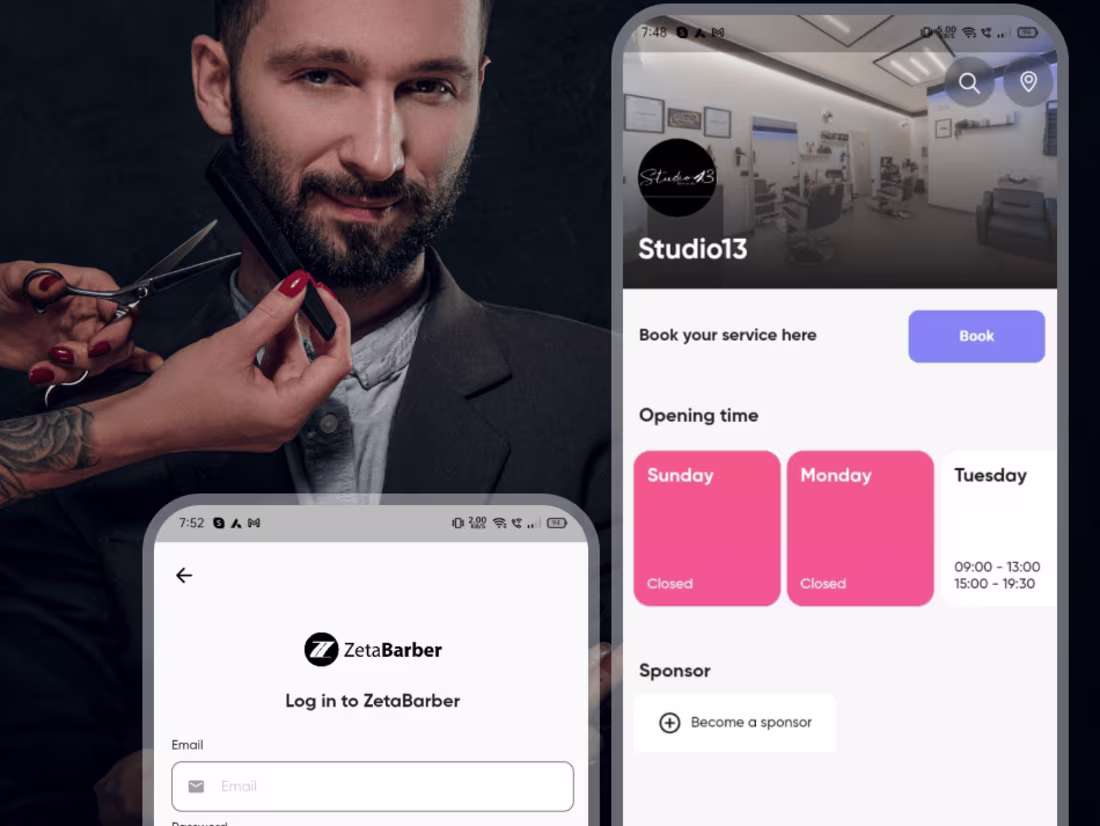 Cover image for ZetaBarber – Book Your Barber Appointment with Ease