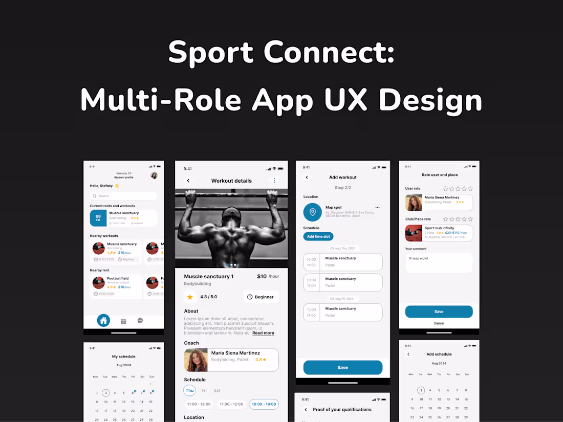 Cover image for Sport Connect: Multi-Role App UX Design