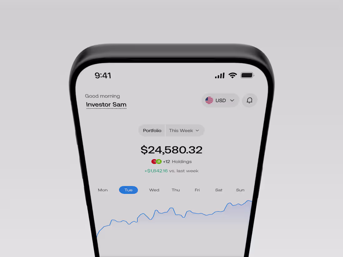 Cover image for Designed a mobile investing dashboard