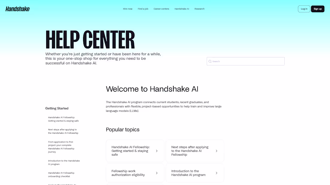 Cover image for Handshake AI Help Center