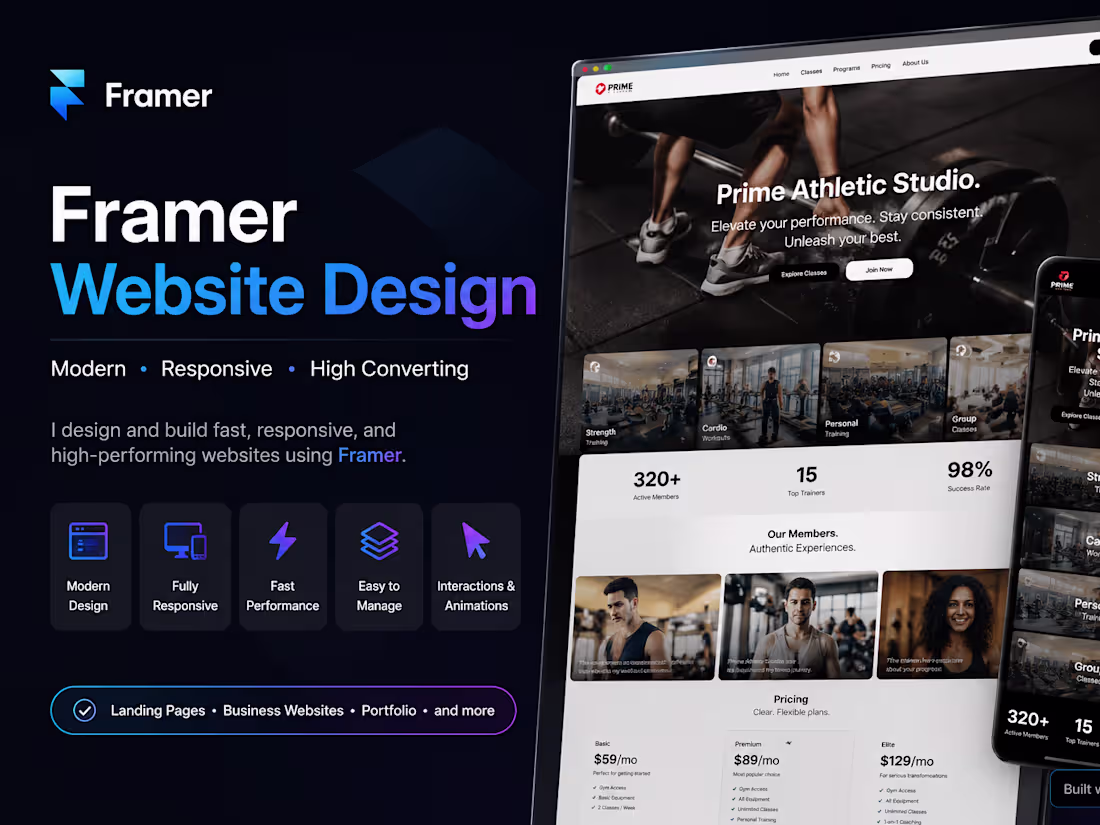 Cover image for Designed a modern fitness website