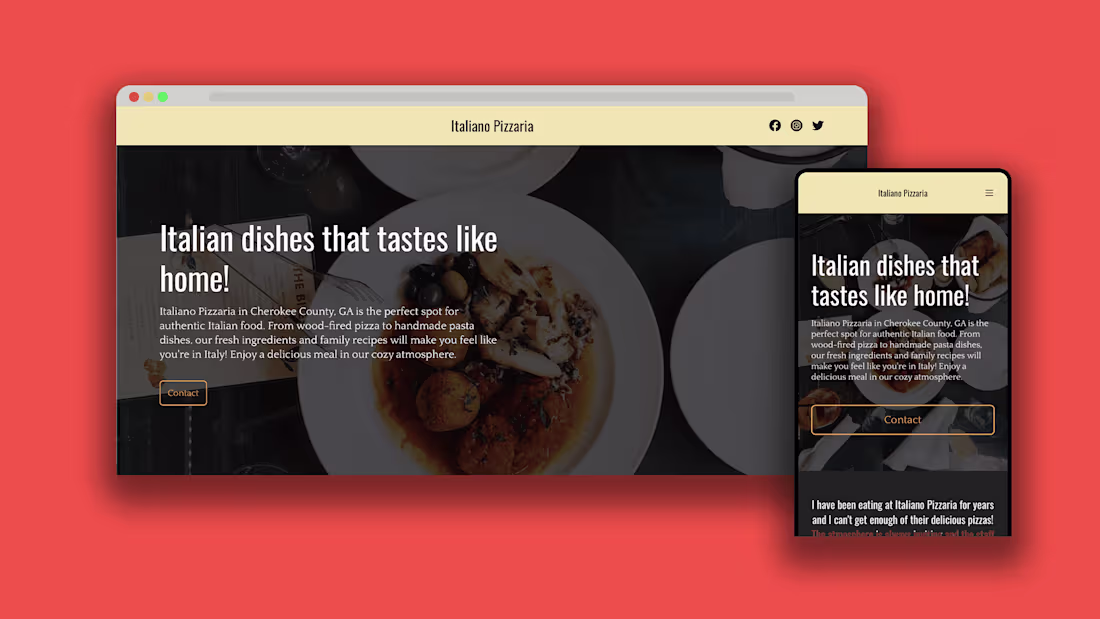 Cover image for Italian Restaurant Website Design 