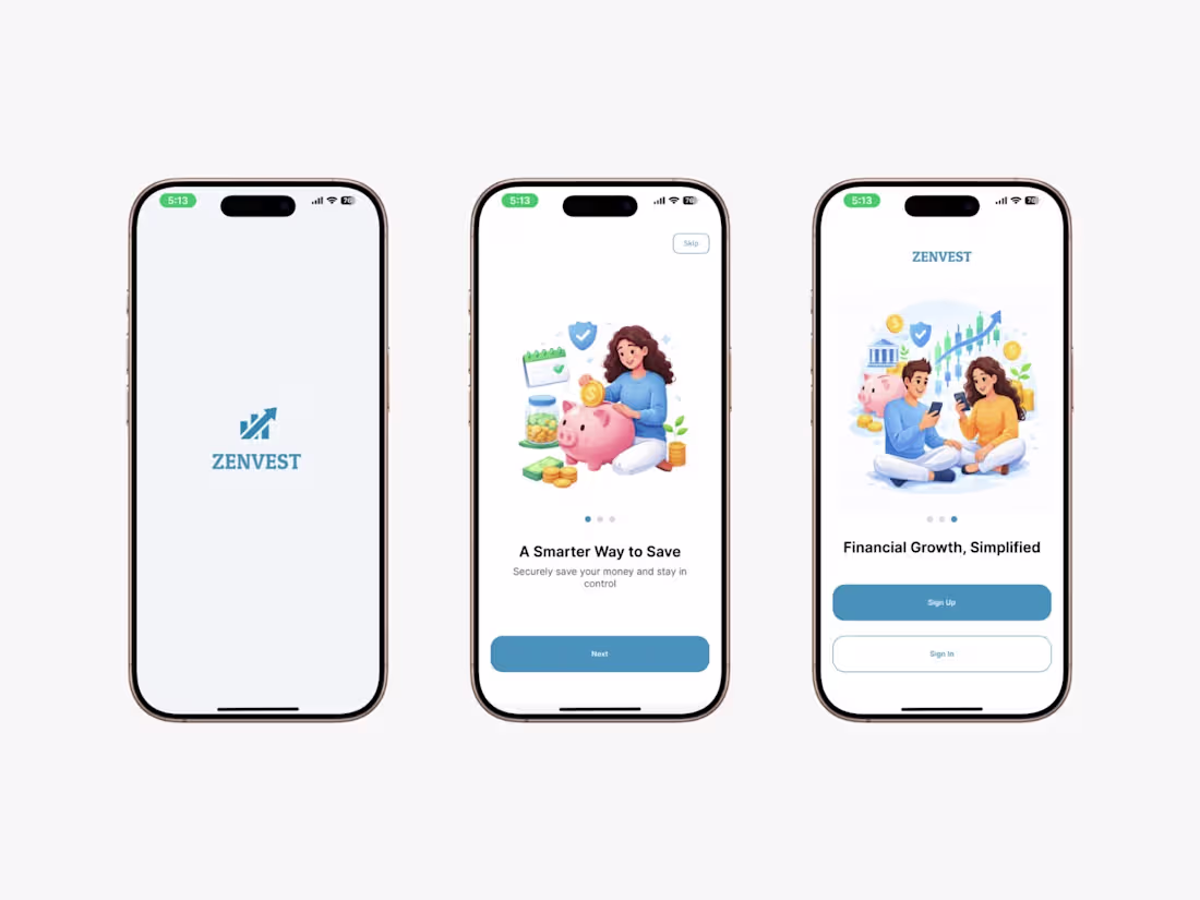 Cover image for Zenvest savings and investment mobile app - Godswill Peter