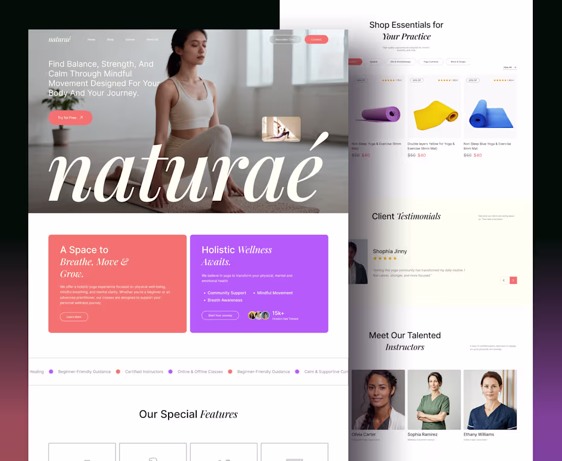 Cover image for Naturae — Yoga & Wellness Landing Page Design How is it?