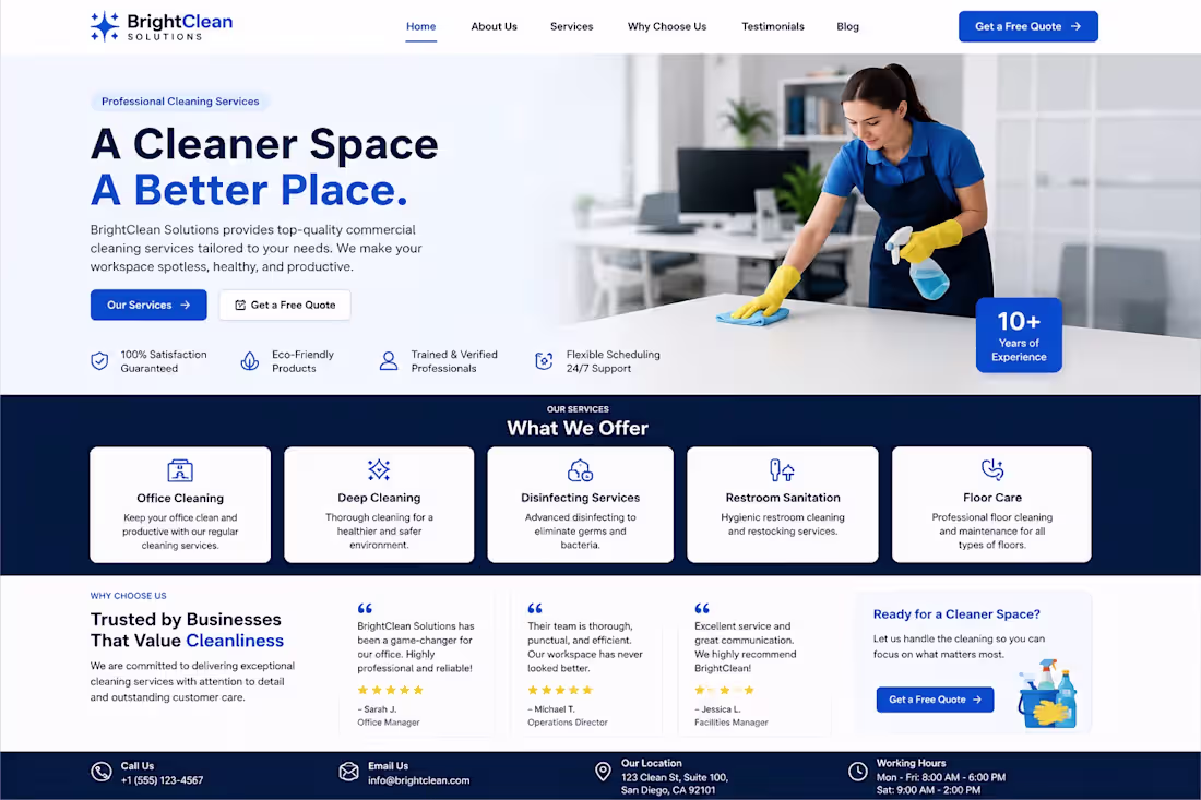 Cover image for BrightClean Solutions – Website Development