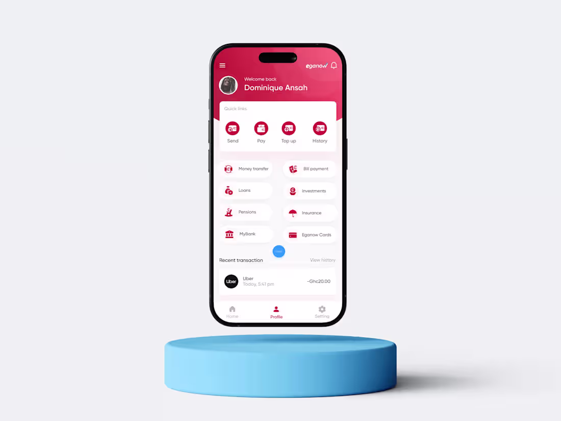 Cover image for Eganow - A Digital Financial Wallet