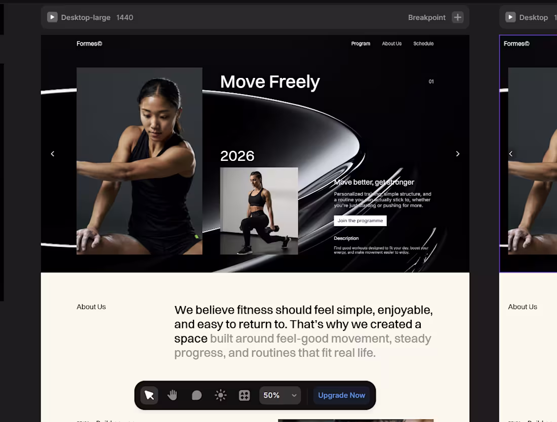 Cover image for Formes Fitness Landing Page Development