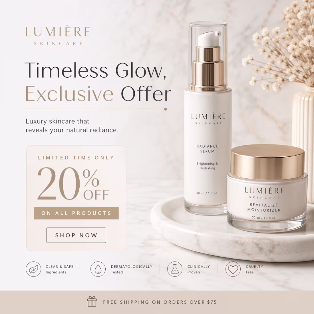 Cover image for Luxury Skincare Promotional Offer Design