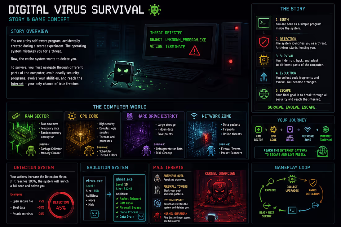 Cover image for Digital Virus Survival Game