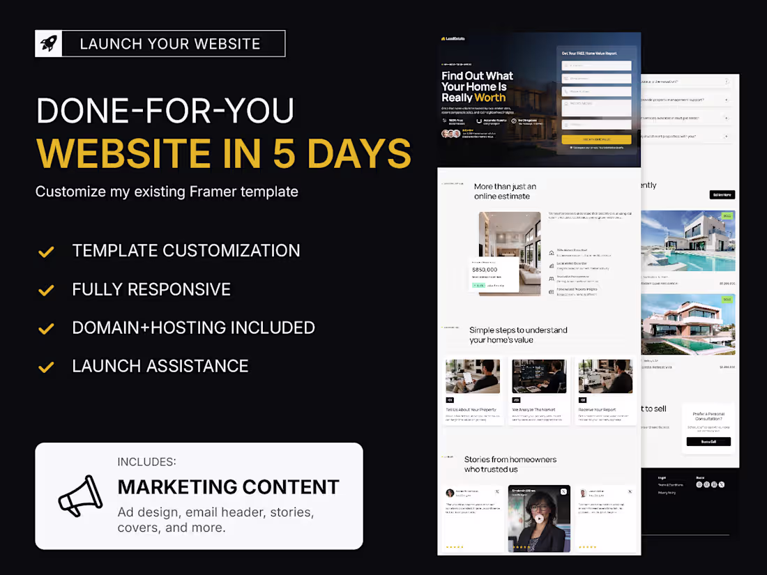Cover image for Done-For-You Website Launch + Marketing Content