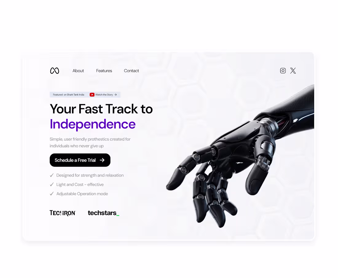 Cover image for Hero Design (For Prosthetic Brand)