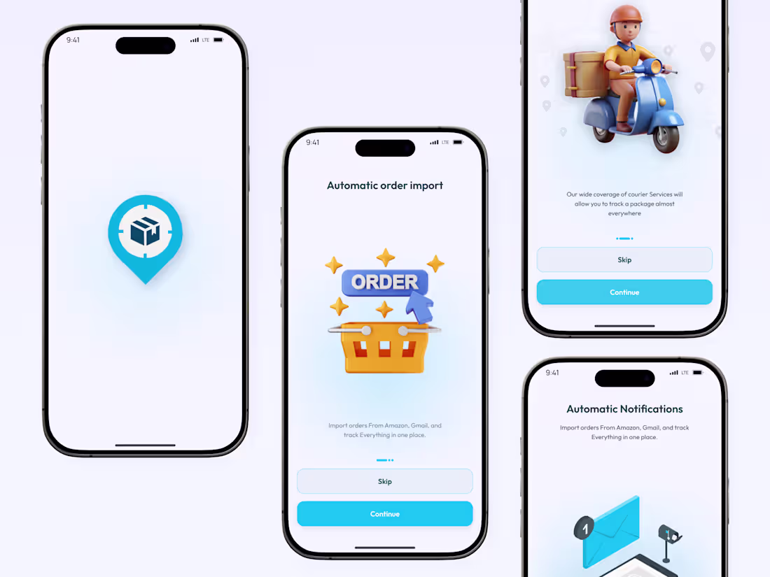 Cover image for Onboarding Experience – Package Tracker App UI