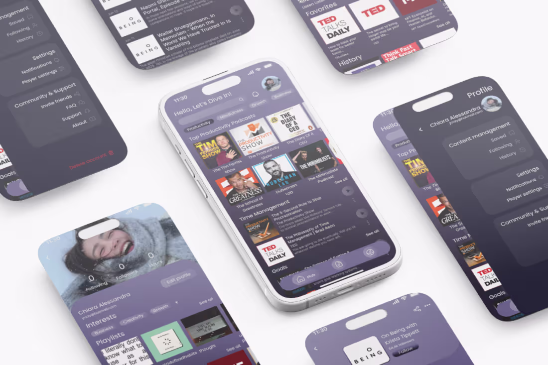 Cover image for Wavio | Educational Podcast App | Branding & UX/UI