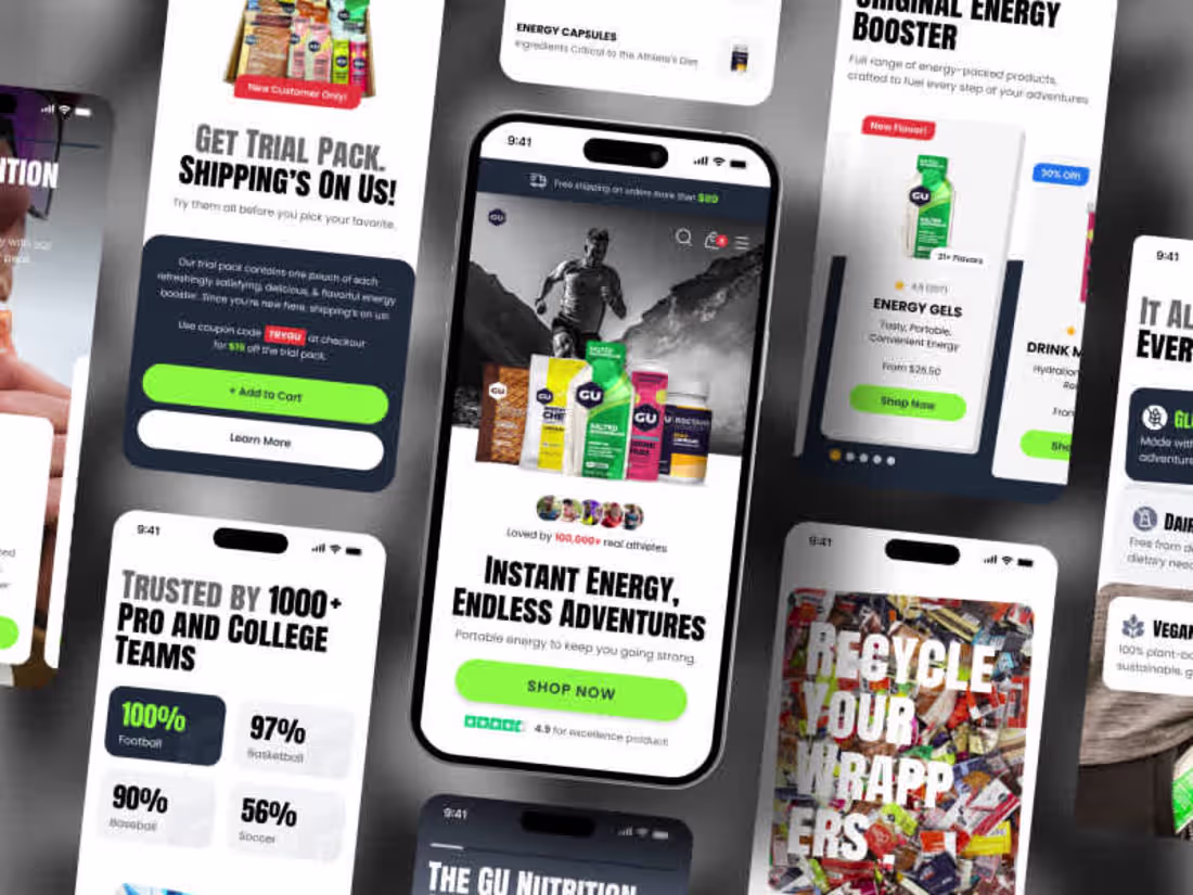 Cover image for GU Energy: E-Commerce Web Design