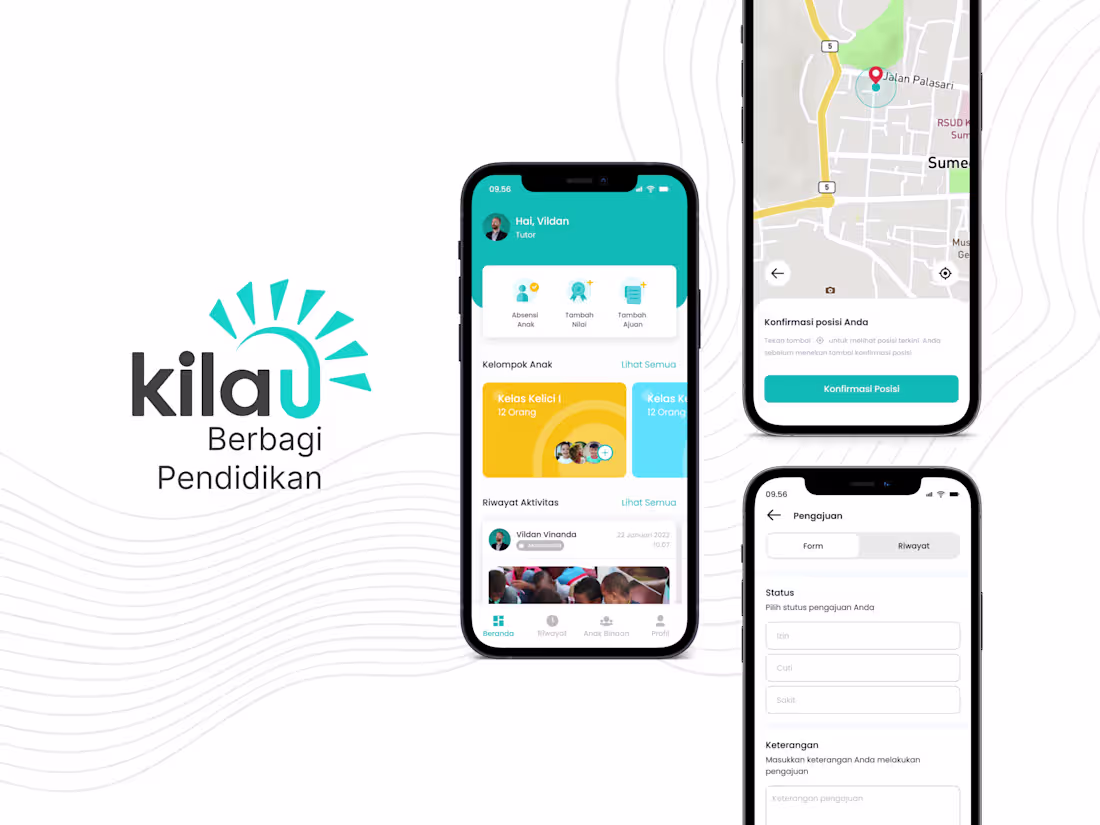 Cover image for Berbagi Pendidikan Tutor - Teacher Attendance App Design