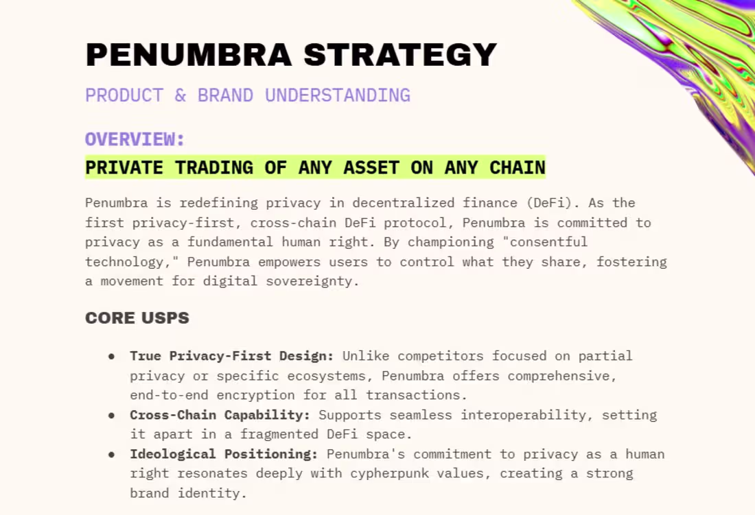 Cover image for Penumbra Growth Strategy Doc completed after brand audit and...