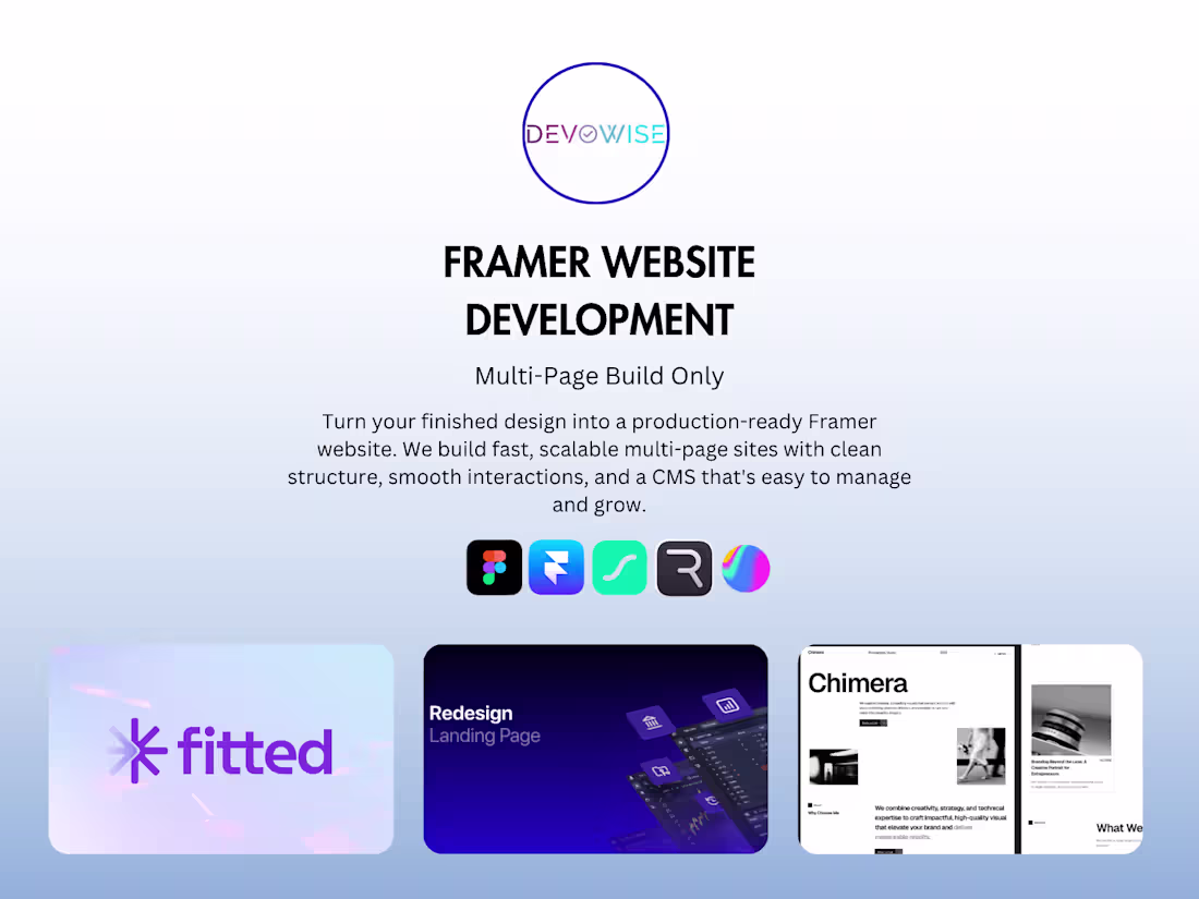 Cover image for Framer Website Development — Multi-Page Build Only