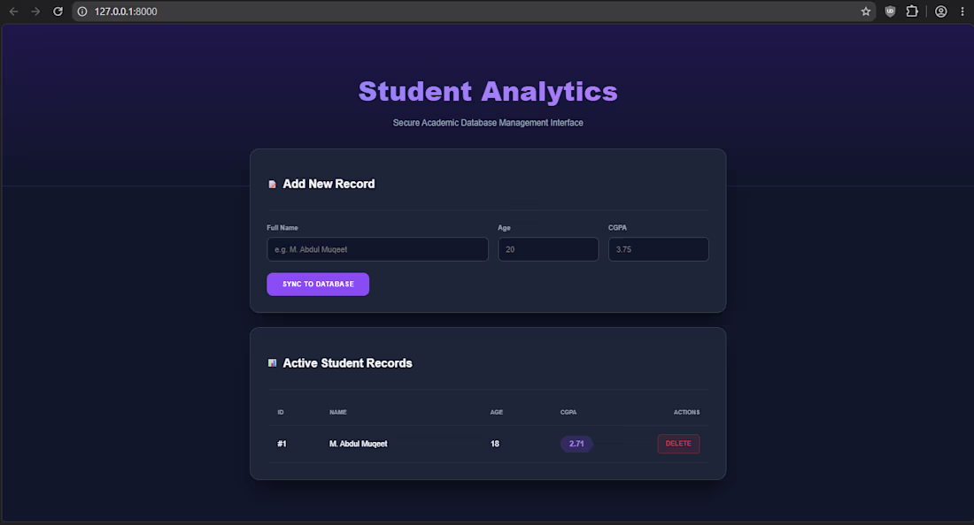 Cover image for Secure Student Management API