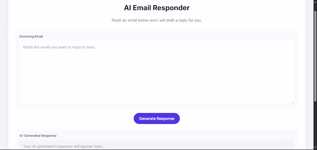 Cover image for AI Email Response Generator 