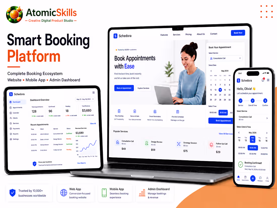Cover image for Smart Booking Platform with Web App, Mobile & Admin Dashboard