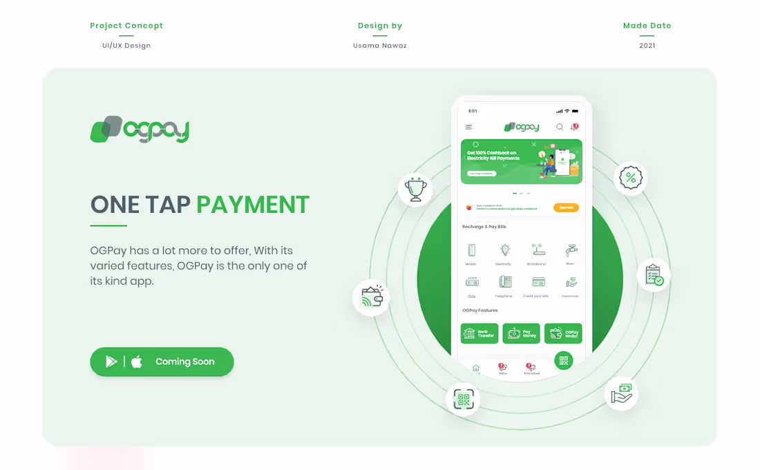 Cover image for Online Payment App Design | OGPAY | UI/UX Design on Behance