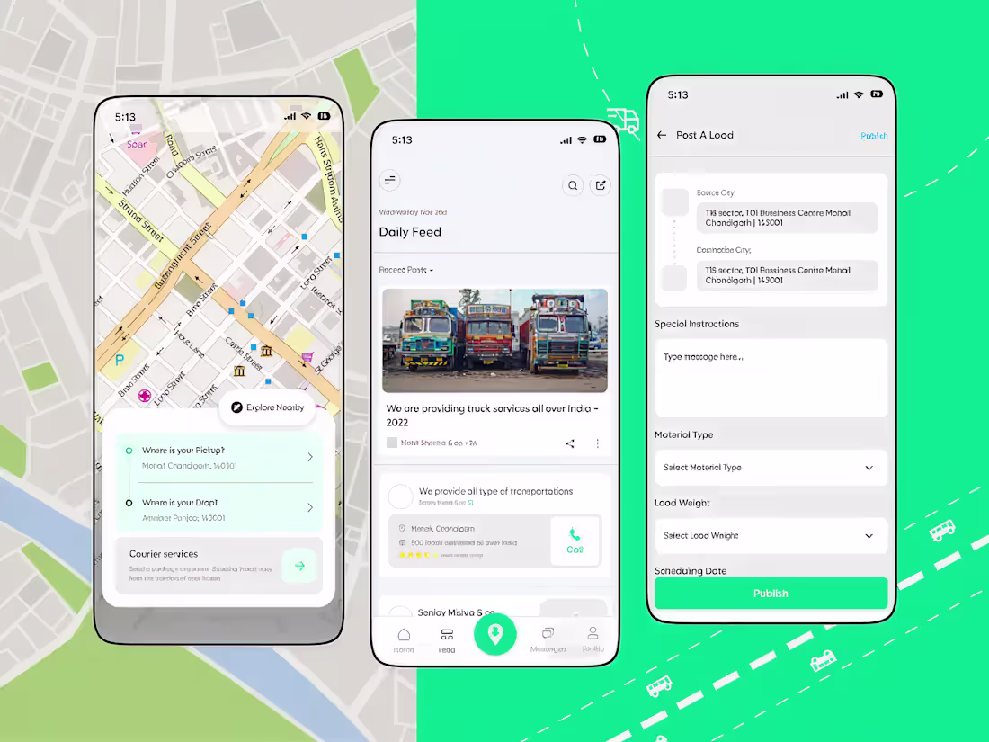 Cover image for Transport Mobile App Design