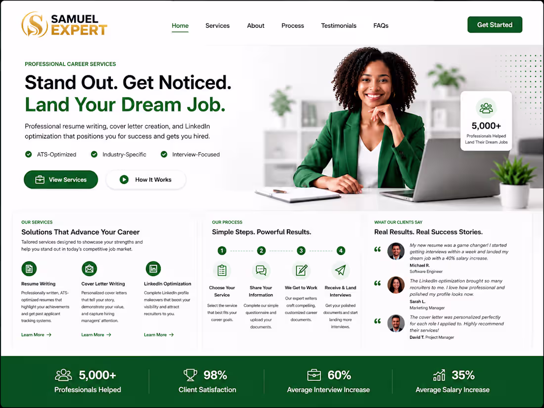 Cover image for A modern, conversion-focused landing page