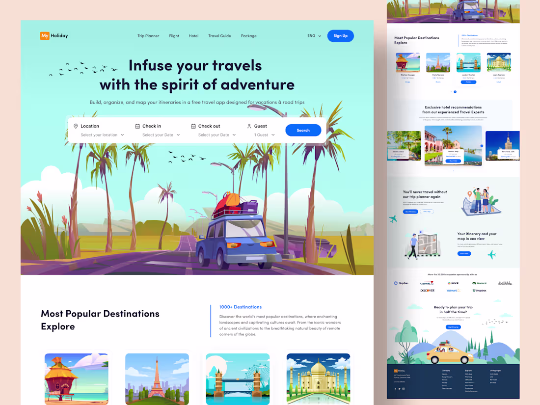 Cover image for My Holiday - Travel Website Landing Page
