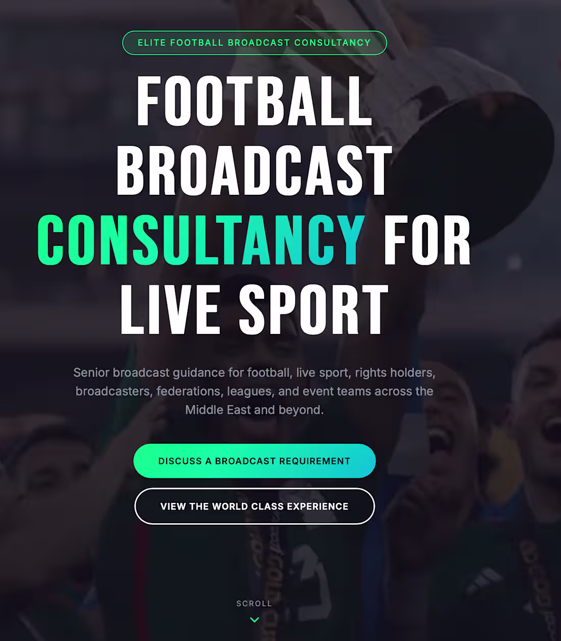 Cover image for Football consultancy website, for a