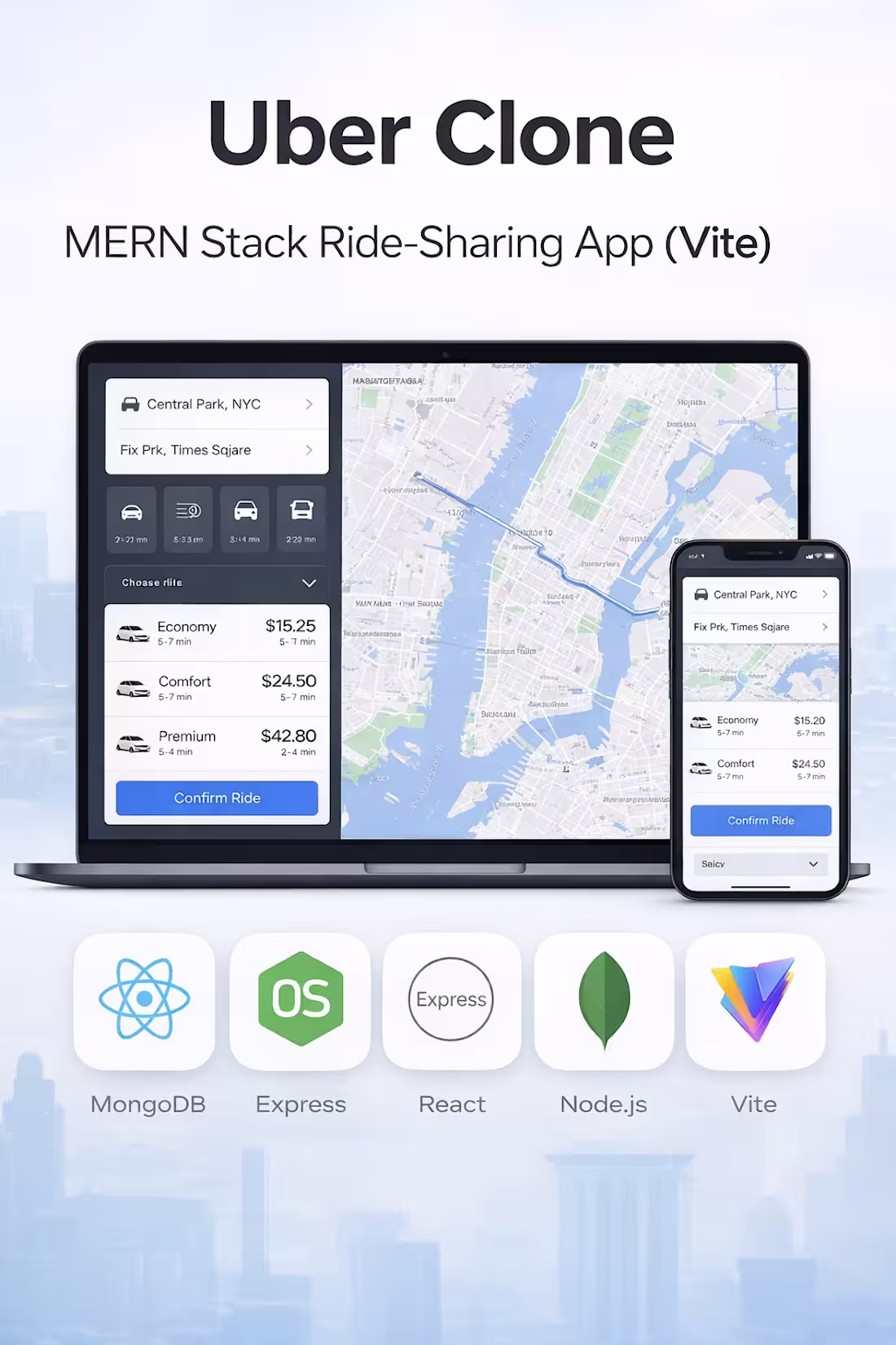 Cover image for Uber Clone – Backend API (MERN Stack) — Designed and impleme...
