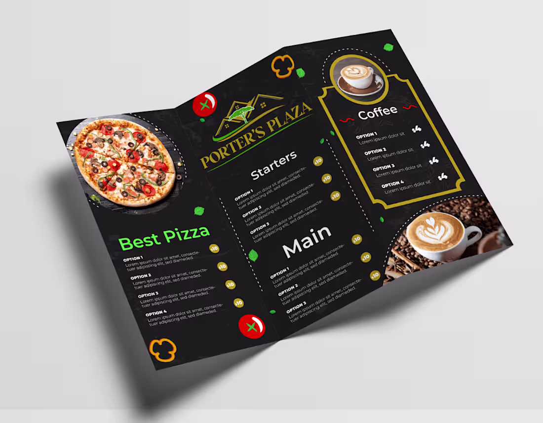 Cover image for Elegant Menu Design for Porter’s Plaza🙌