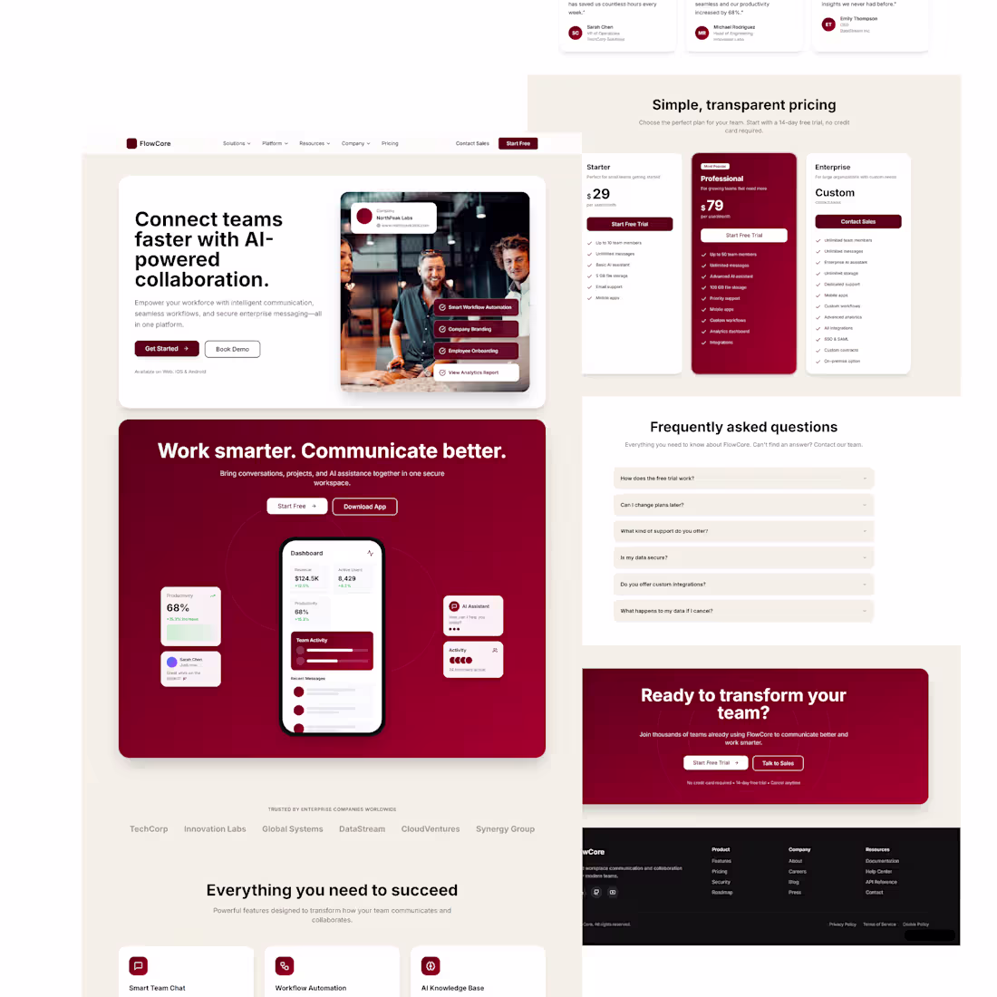 Cover image for FlowCore SaaS Landing Page Design