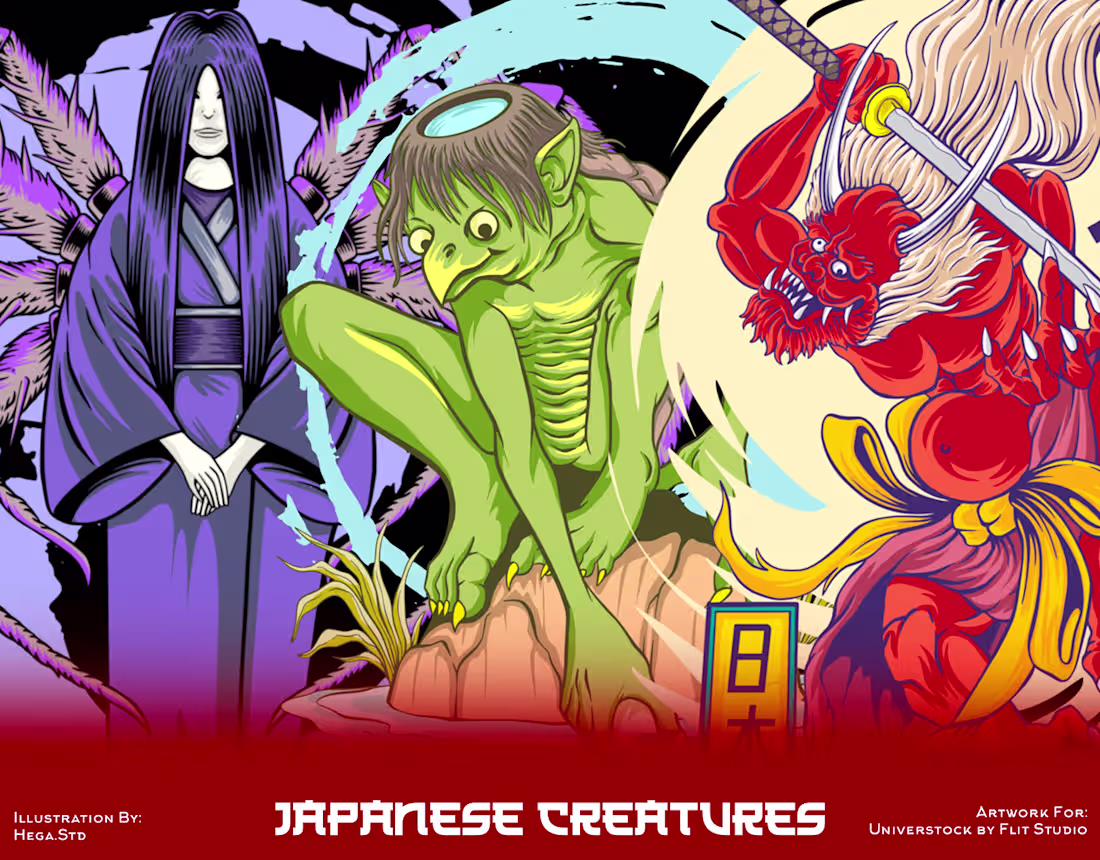 Cover image for Japanese Creatures Illustration