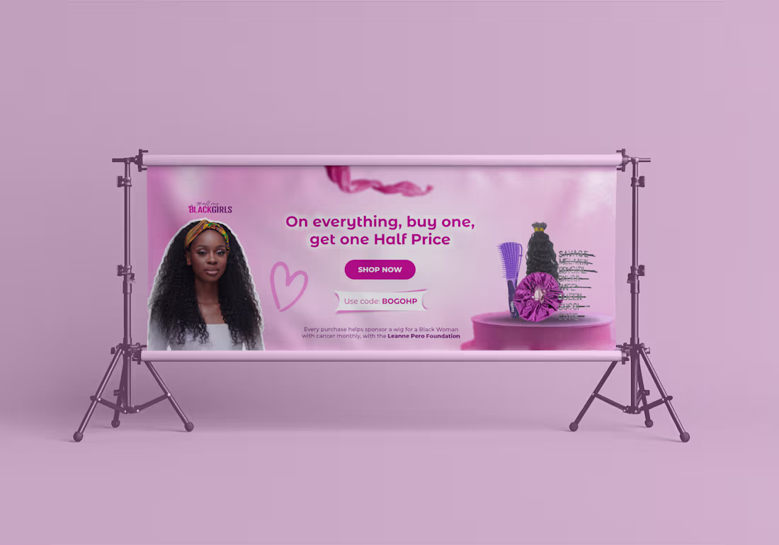 Cover image for Web Banner Design for a Hair vendor