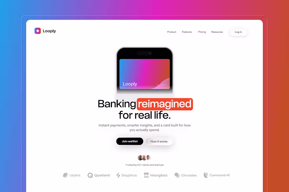 Cover image for Landing page for a FinTech client