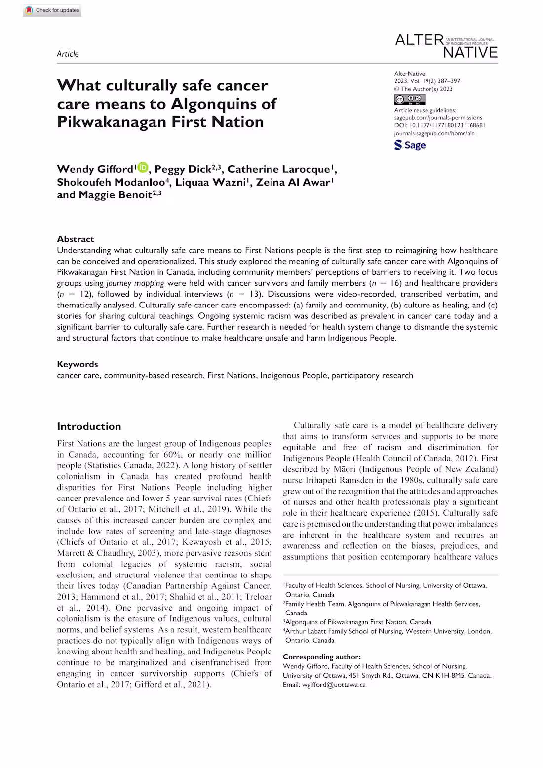 Cover image for One of my publications. A mixed-methods study about cultural...