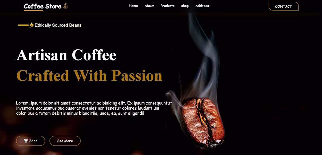 Cover image for Coffee Shop Web Template